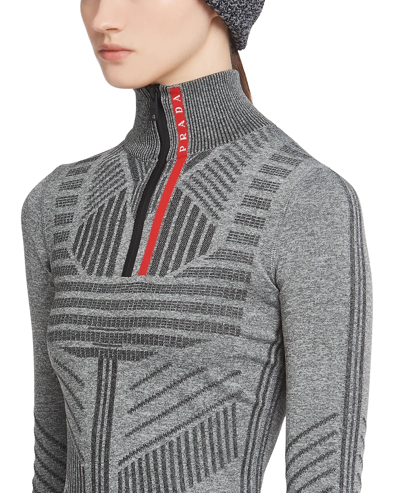 Tech Rec Re-Nylon piqué sporty top