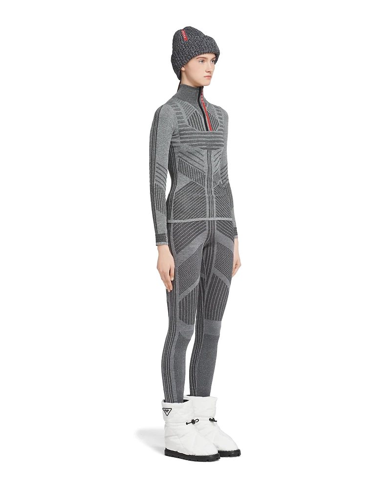 Tech Rec Re-Nylon piqué sporty top