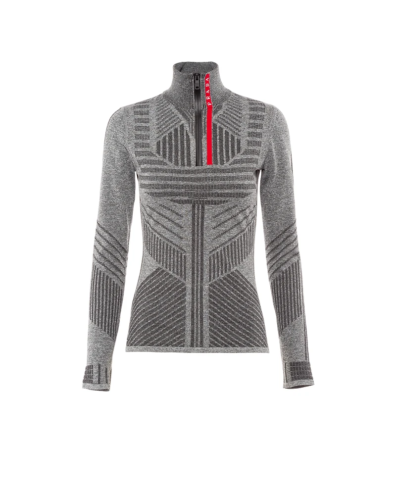 Tech Rec Re-Nylon piqué sporty top
