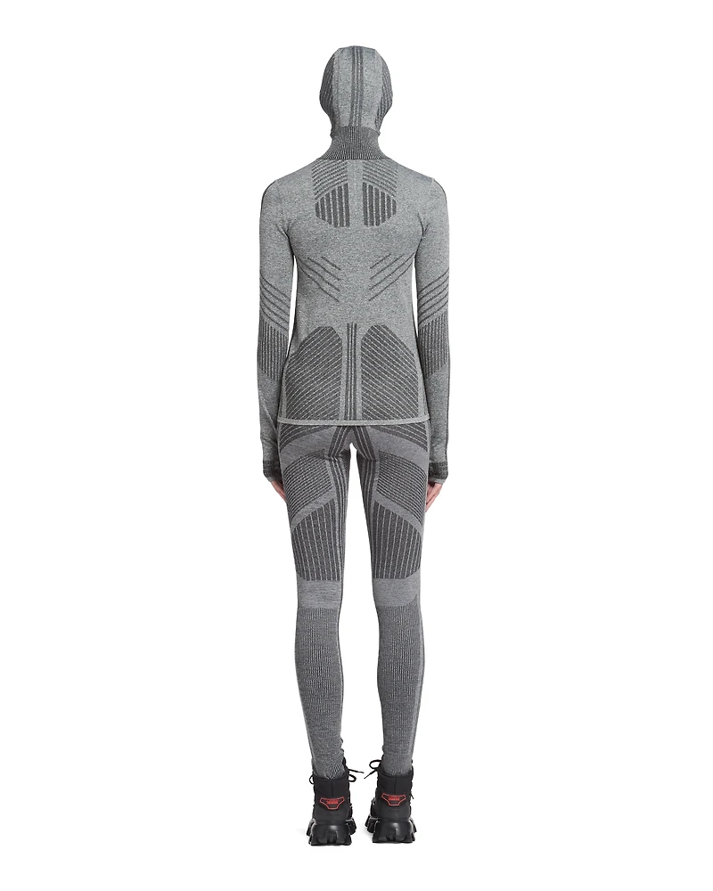 Tech Rec Re-Nylon piqué top with ski mask