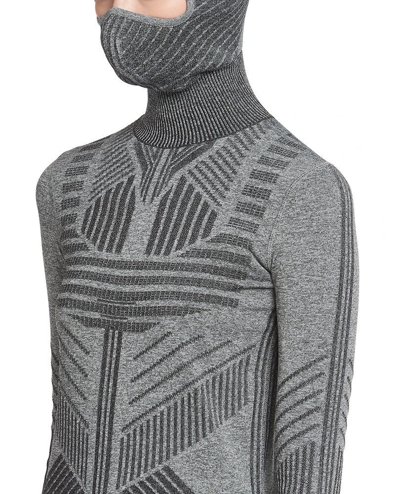 Tech Rec Re-Nylon piqué top with ski mask