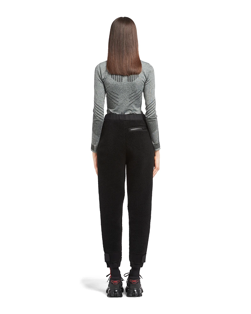 Fleece and recycled technical fabric joggers