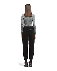 Fleece and recycled technical fabric joggers