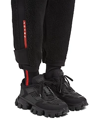 Fleece and recycled technical fabric joggers