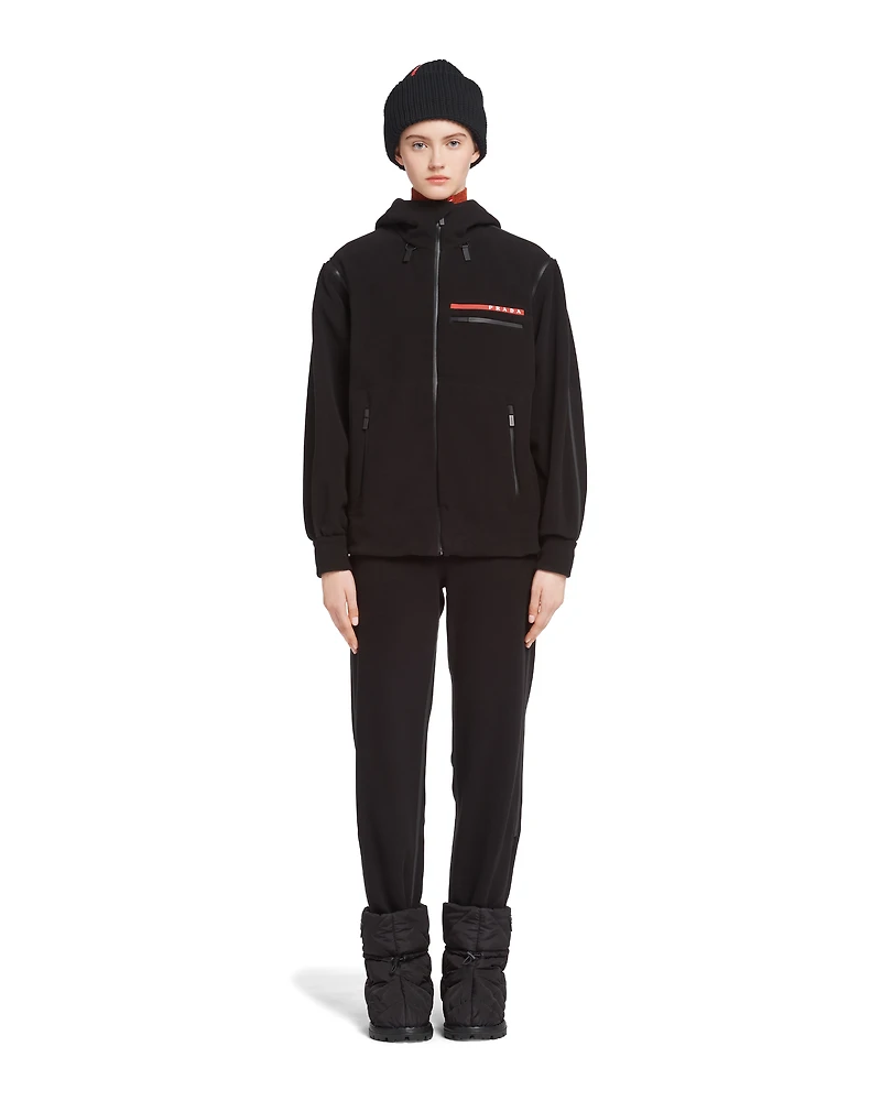 Recycled technical fleece hoodie