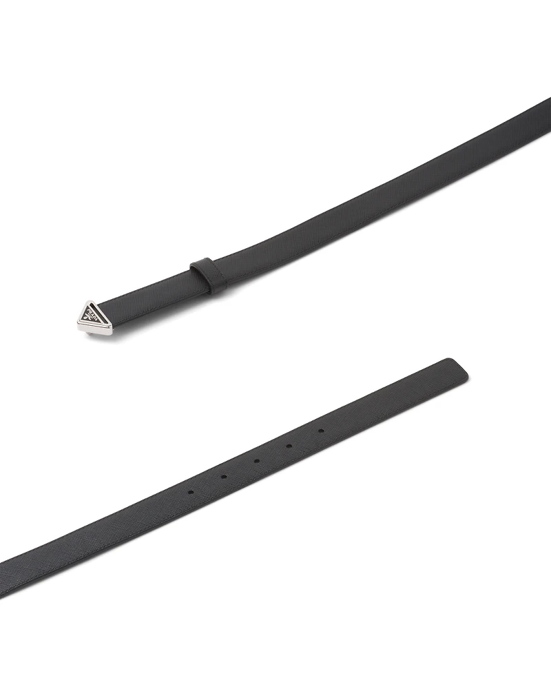 Saffiano leather belt