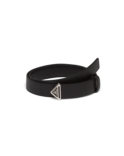 Saffiano leather belt