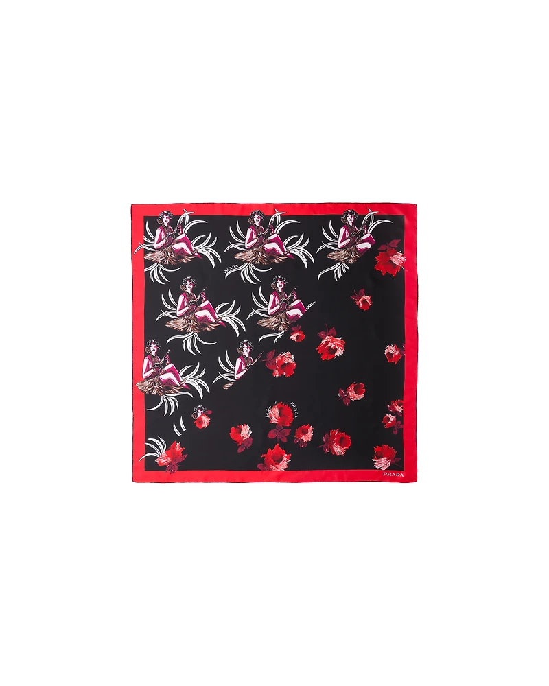 Double Match Hawaii printed silk scarf 90x90
