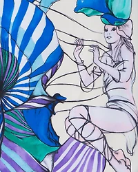 Fantasy silk foulard 55x55