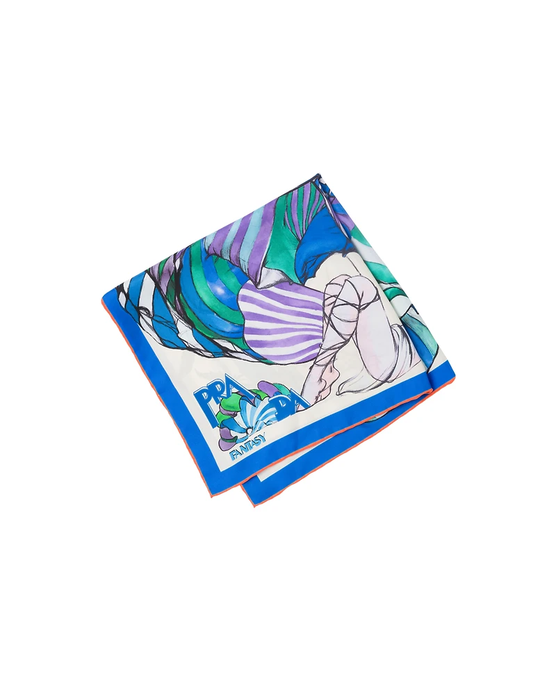 Fantasy silk foulard 55x55