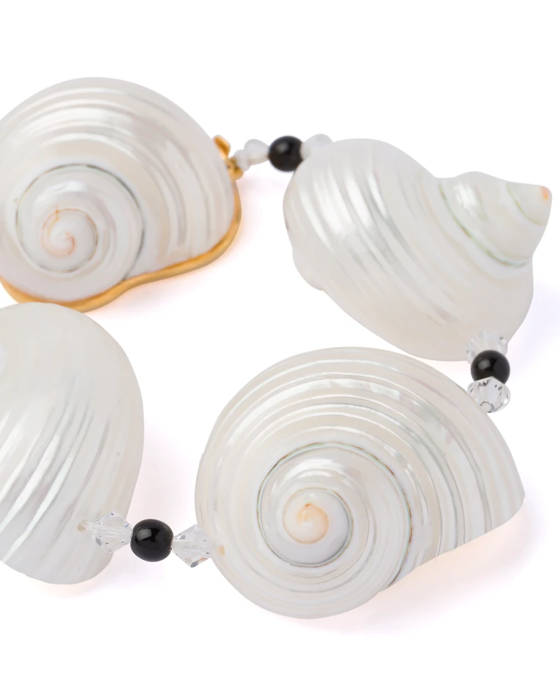 Silver bracelet with shells