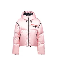 Cropped technical Re-Nylon down jacket