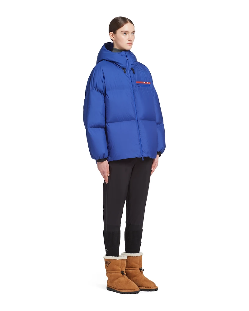 Oversized technical Re-Nylon down jacket