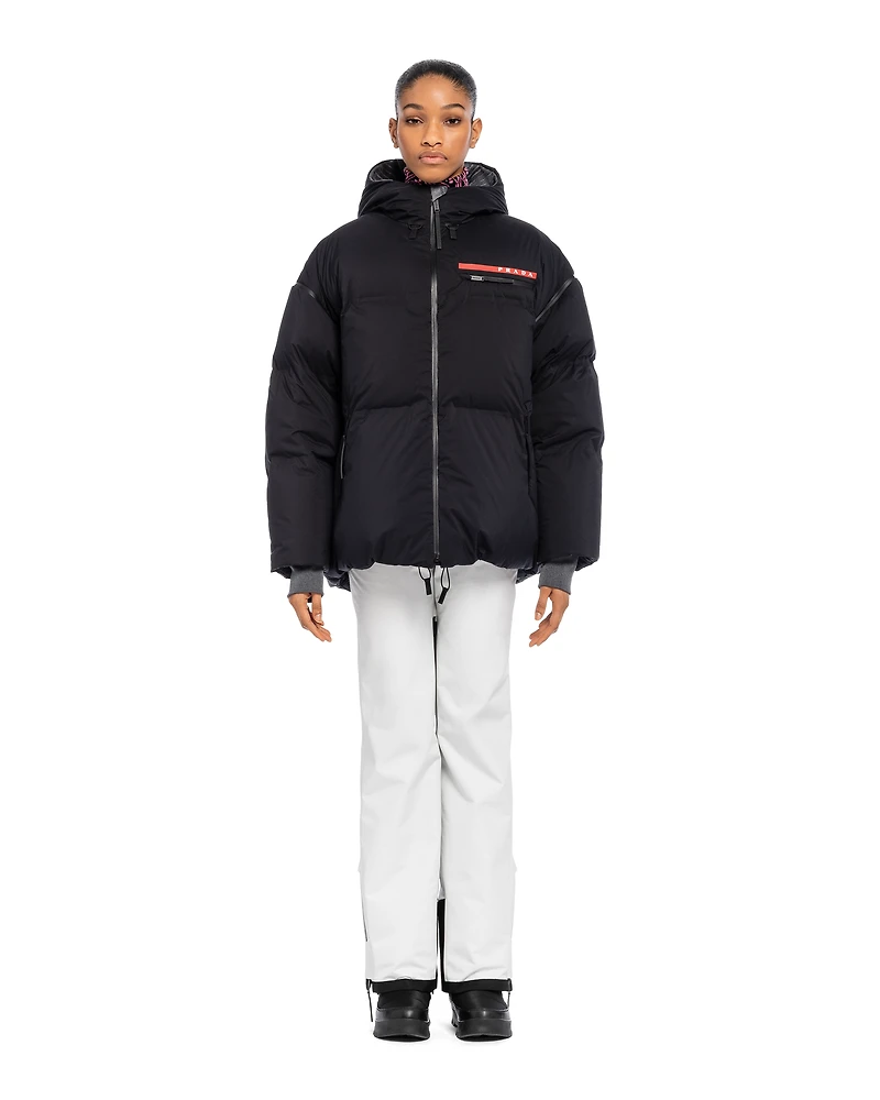 Light Re-Nylon hooded down jacket