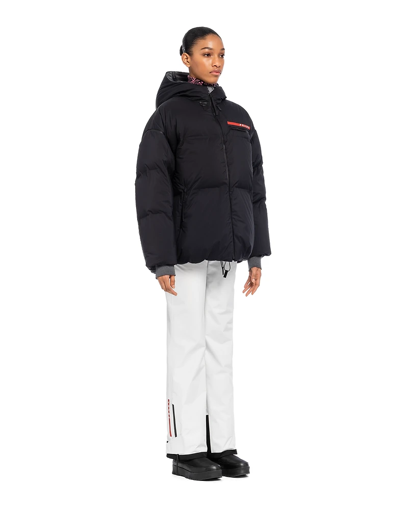 Light Re-Nylon hooded down jacket