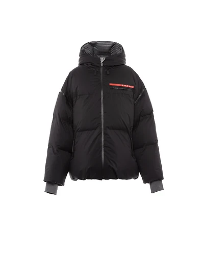 Light Re-Nylon hooded down jacket