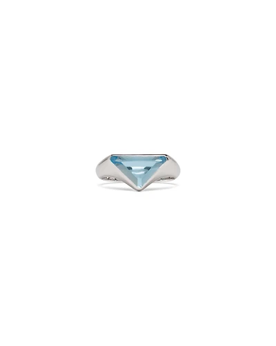 Swiss Blue Topaz logo ring