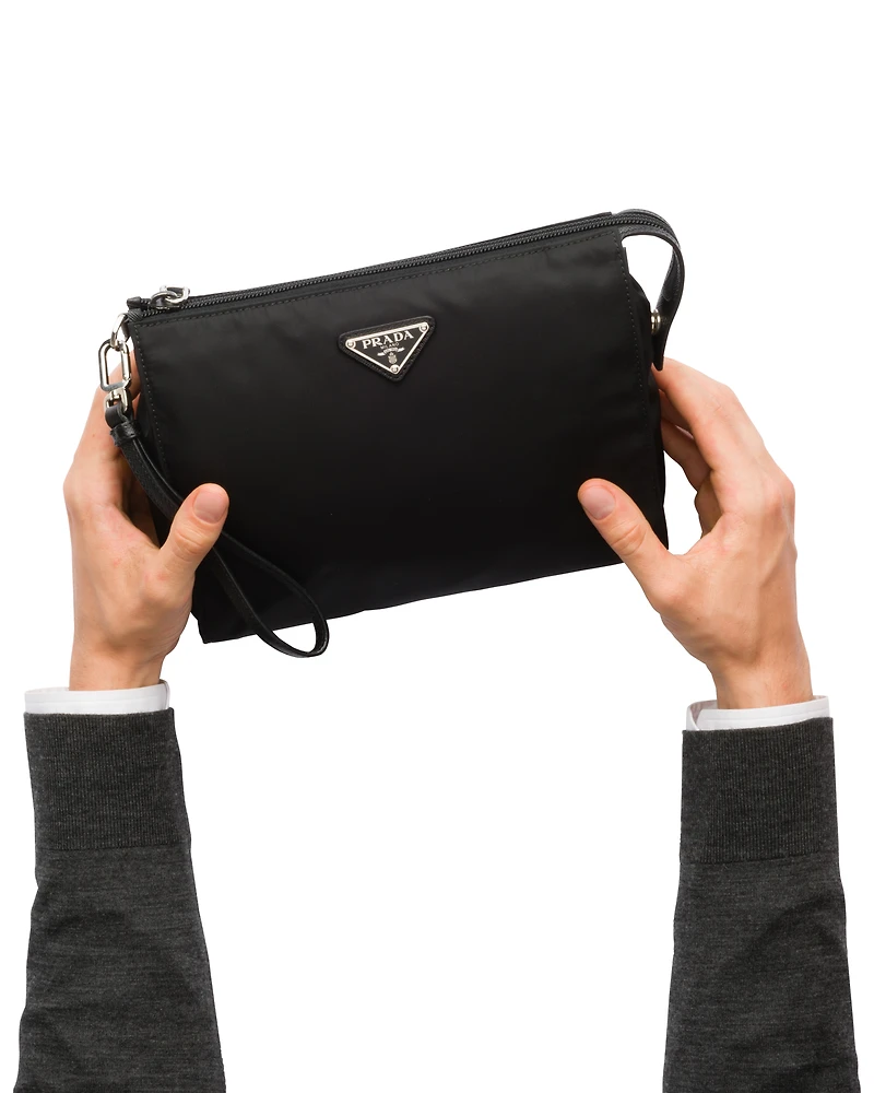 Re-Nylon and Saffiano leather necessaire