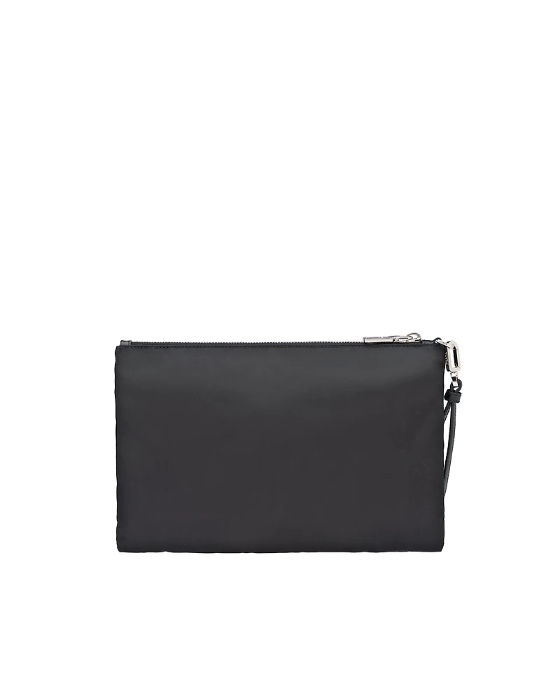 Re-Nylon and Saffiano leather pouch
