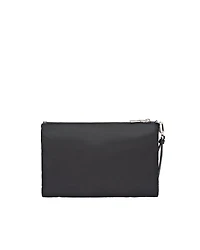 Re-Nylon and Saffiano leather pouch
