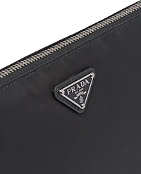 Re-Nylon and Saffiano leather pouch