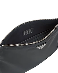 Re-Nylon and Saffiano leather pouch