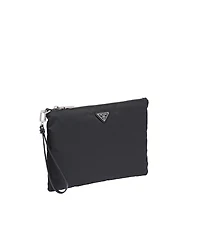 Re-Nylon and Saffiano leather pouch