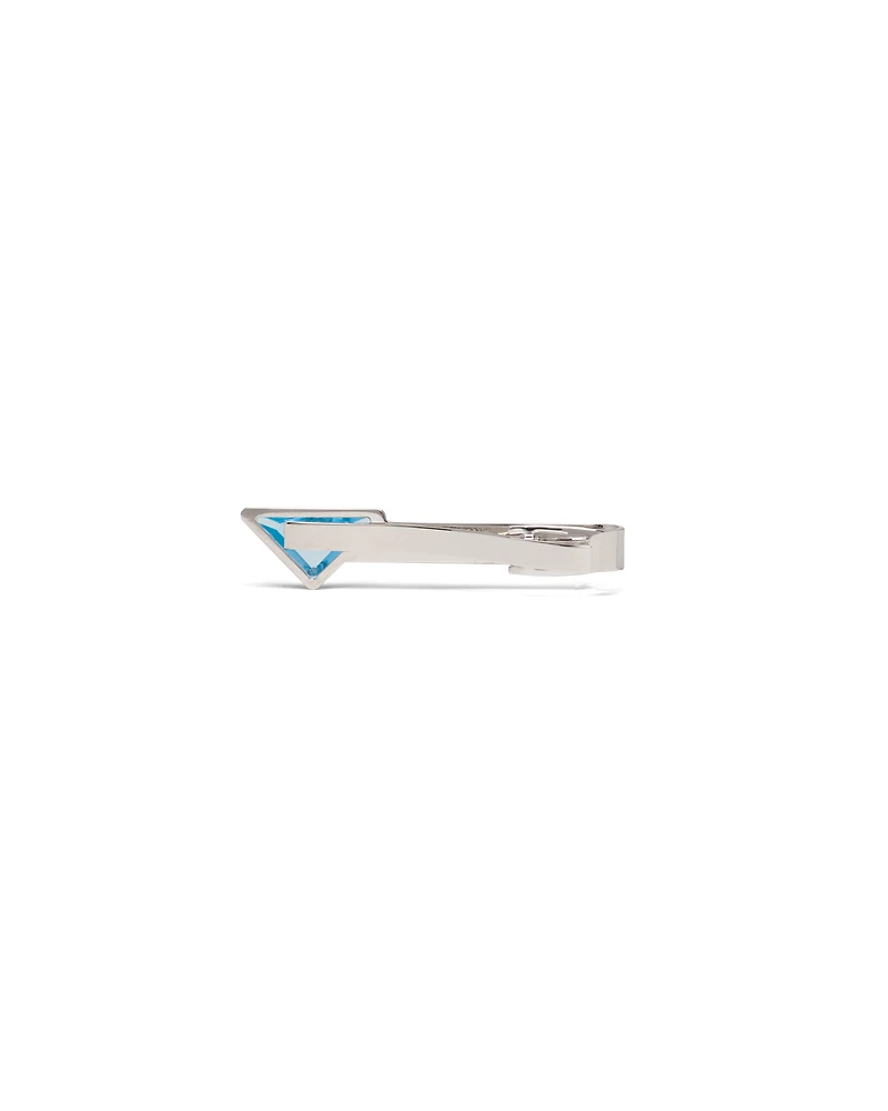 Sterling sliver tie clip with hard stone
