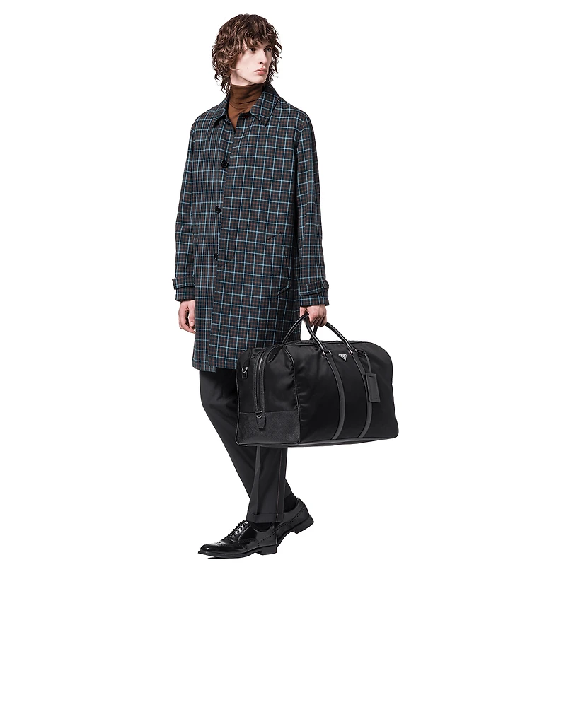 Re-Nylon and Saffiano leather duffle bag