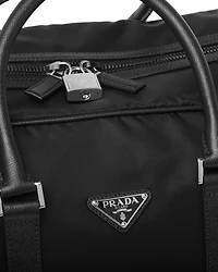 Re-Nylon and Saffiano leather duffle bag