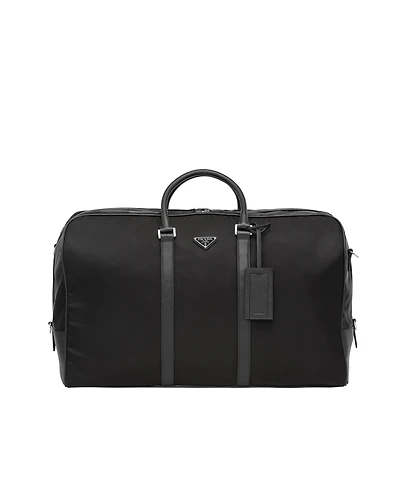 Re-Nylon and Saffiano leather duffle bag