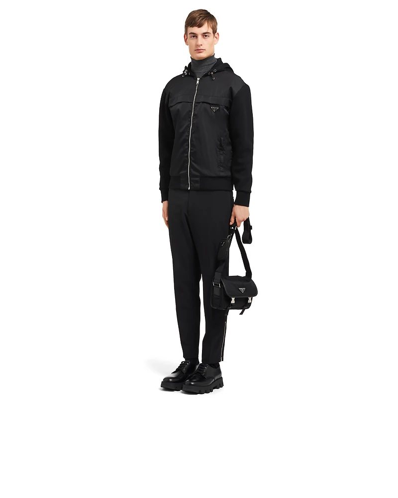 Re-Nylon and Saffiano leather shoulder bag