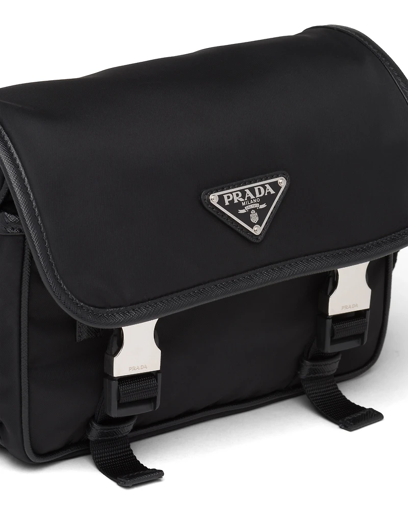 Re-Nylon and Saffiano leather shoulder bag