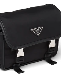 Re-Nylon and Saffiano leather shoulder bag