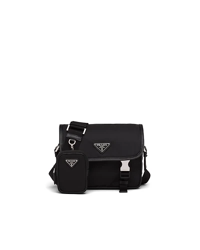 Re-Nylon and Saffiano leather shoulder bag