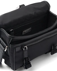 Re-Nylon and Saffiano leather shoulder bag