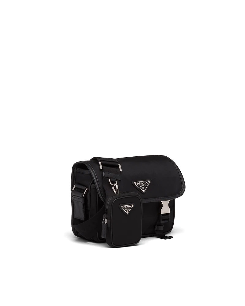 Re-Nylon and Saffiano leather shoulder bag