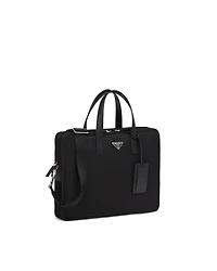 Re-Nylon and Saffiano leather briefcase