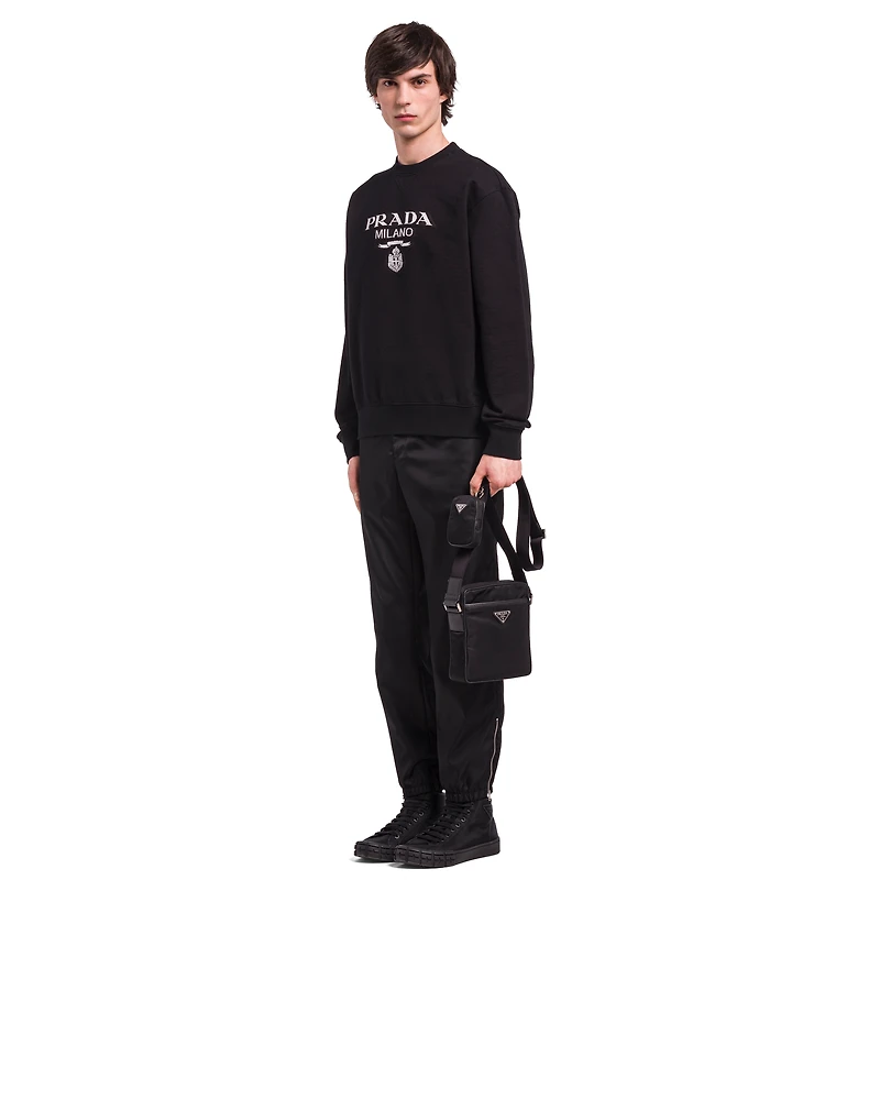 Re-Nylon and Saffiano leather shoulder bag