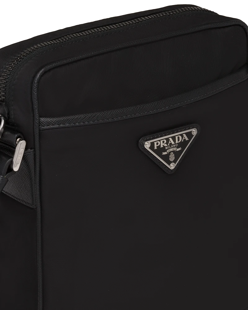 Re-Nylon and Saffiano leather shoulder bag