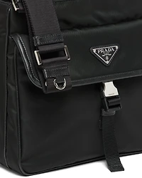 Re-Nylon and Saffiano leather shoulder bag
