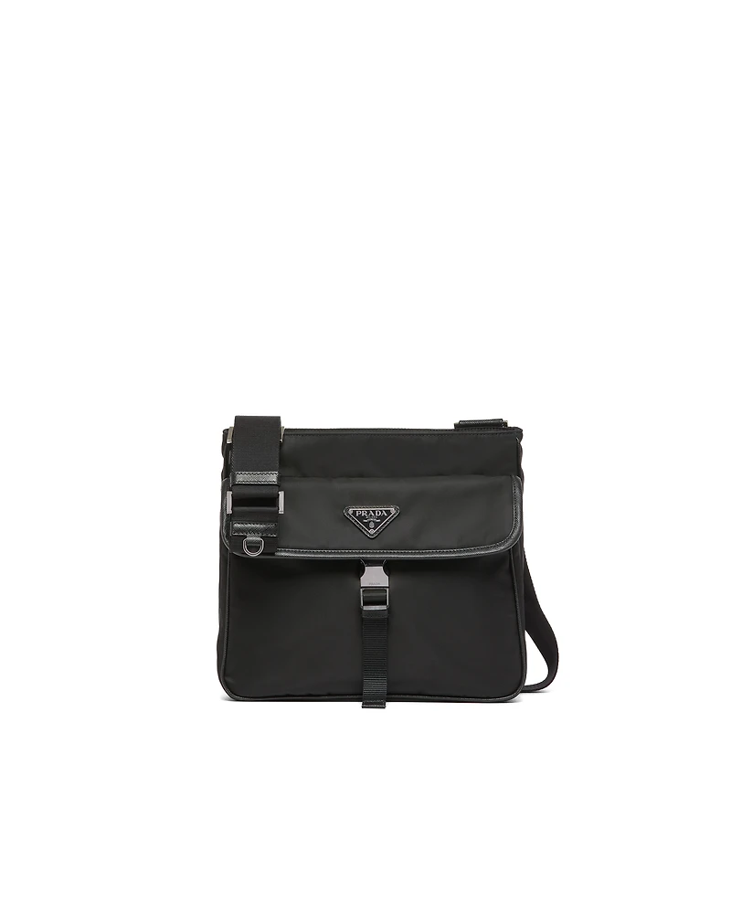 Re-Nylon and Saffiano leather shoulder bag