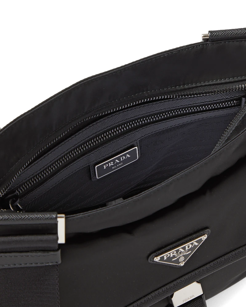 Re-Nylon and Saffiano leather shoulder bag