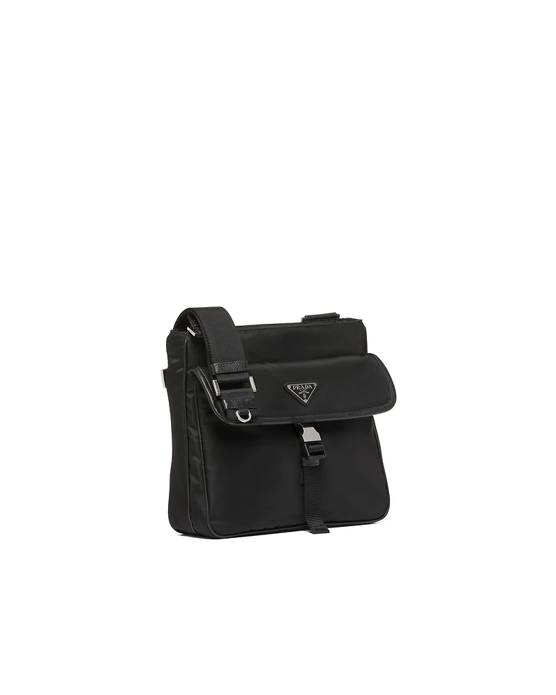 Re-Nylon and Saffiano leather shoulder bag