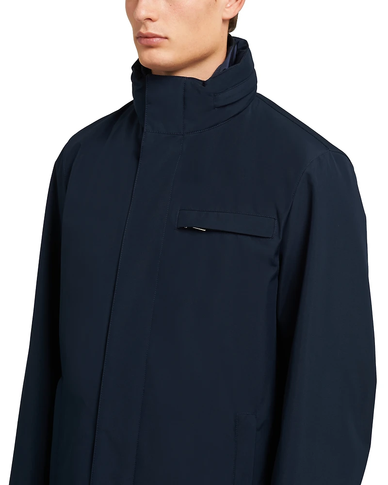 Technical fabric raincoat