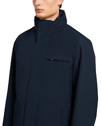 Technical fabric raincoat