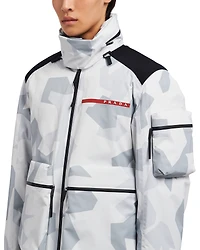 Printed technical fabric ski windbreaker