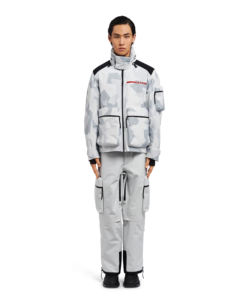 Printed technical fabric ski windbreaker
