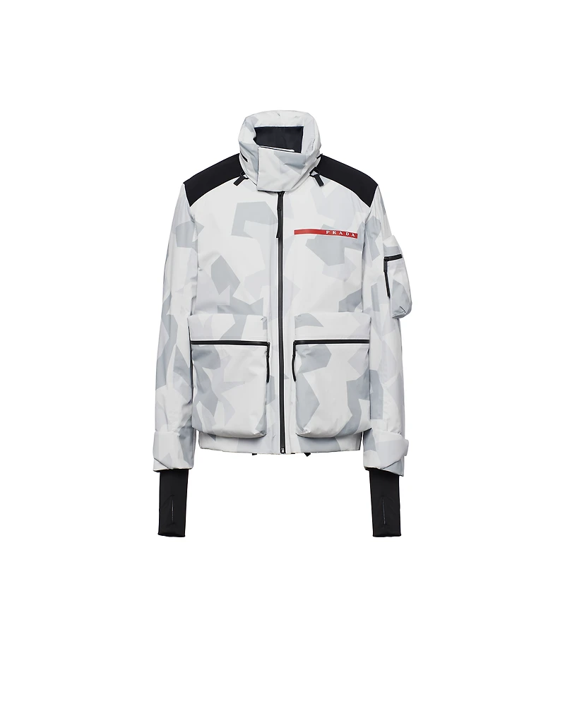 Printed technical fabric ski windbreaker