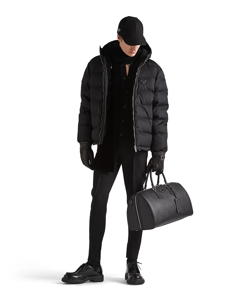 Cropped Re-Nylon down jacket